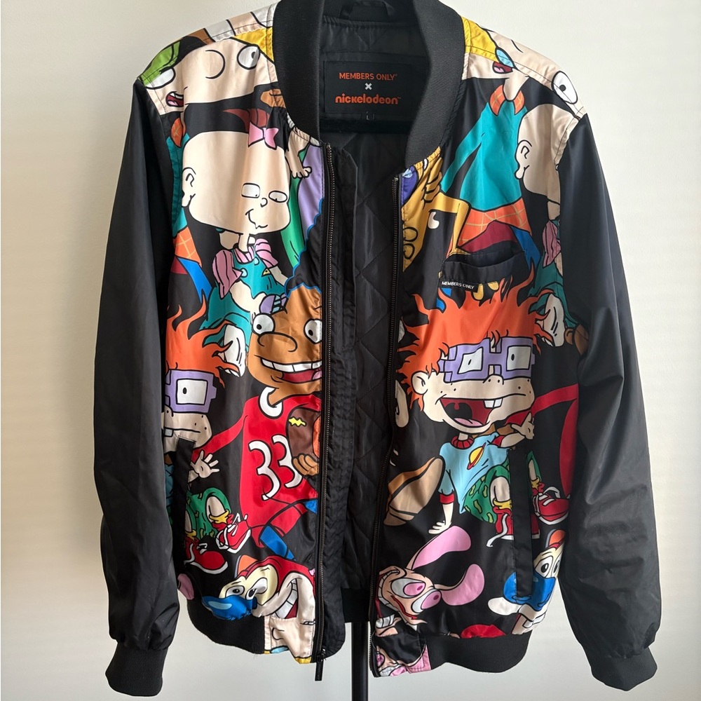 Mens Rugrats Bomber Jacket in Black Multi